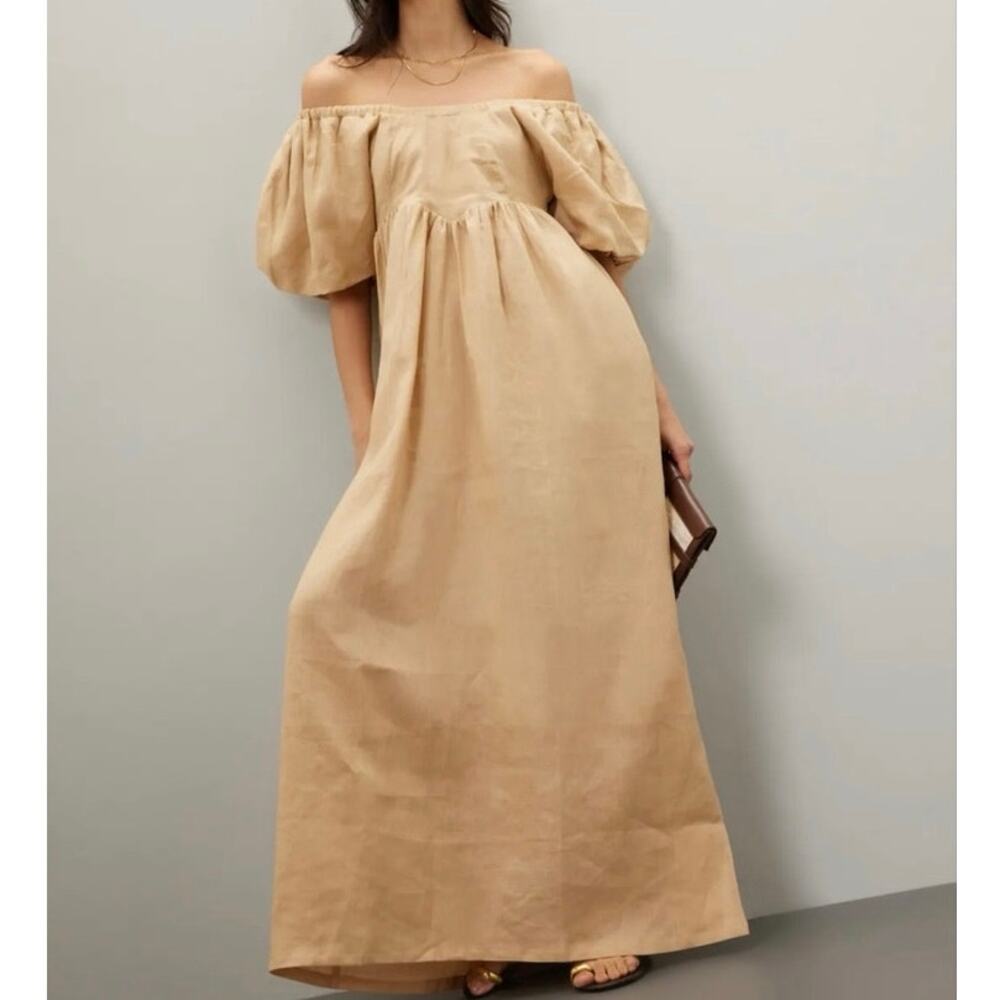 LoboRosa Long off the shoulder linen  maxi dress Small